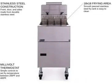 Pitco VF-65S Fryer, Gas, Floor Model, Full Pot