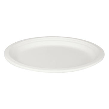 Plate, 12.5" x 10", White, Bagasse, (500/Case), Karat Earth KE-BPO12510-1C