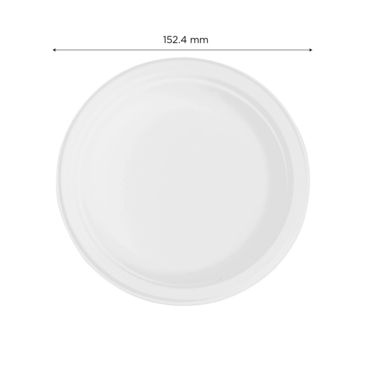 Plate, 6", White, Bagasse, (1000/Case), Karat Earth KE-BPR06-1C