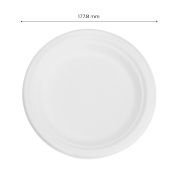 Plate, 7", White, Bagasse, (1000/Case), Karat Earth KE-BPR07-1C