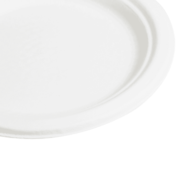 Plate, 7", White, Bagasse, (1000/Case), Karat Earth KE-BPR07-1C