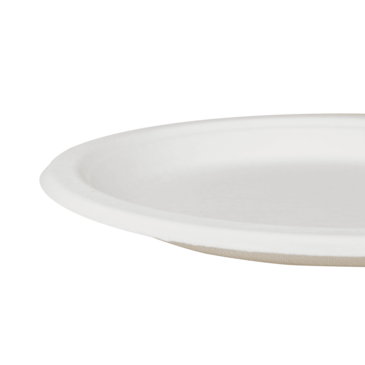 Plate, 9", White, Bagasse, (500/Case), Karat Earth KE-BPR09-1C