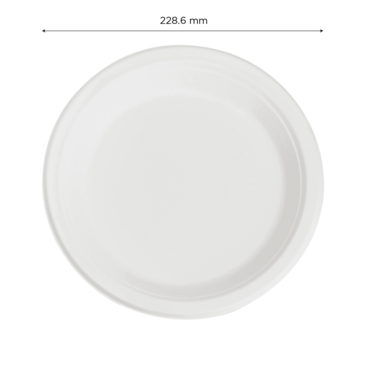 Plate, 9", White, Bagasse, (500/Case), Karat Earth KE-BPR09-1C