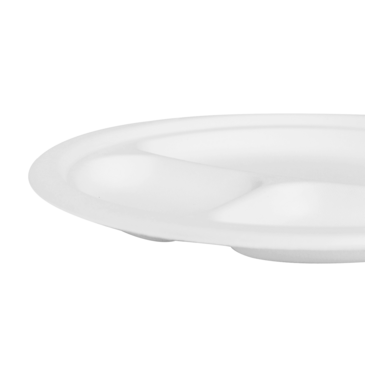 Plate, 9", White, Bagasse, (500/Case), Karat Earth KE-BPR09-3C