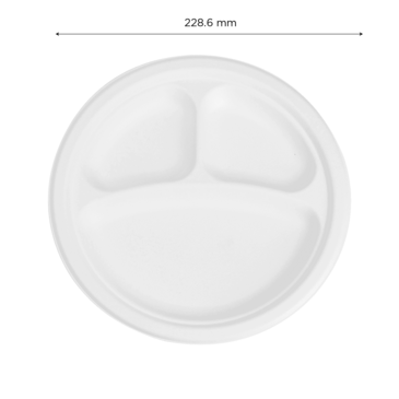 Plate, 9", White, Bagasse, (500/Case), Karat Earth KE-BPR09-3C