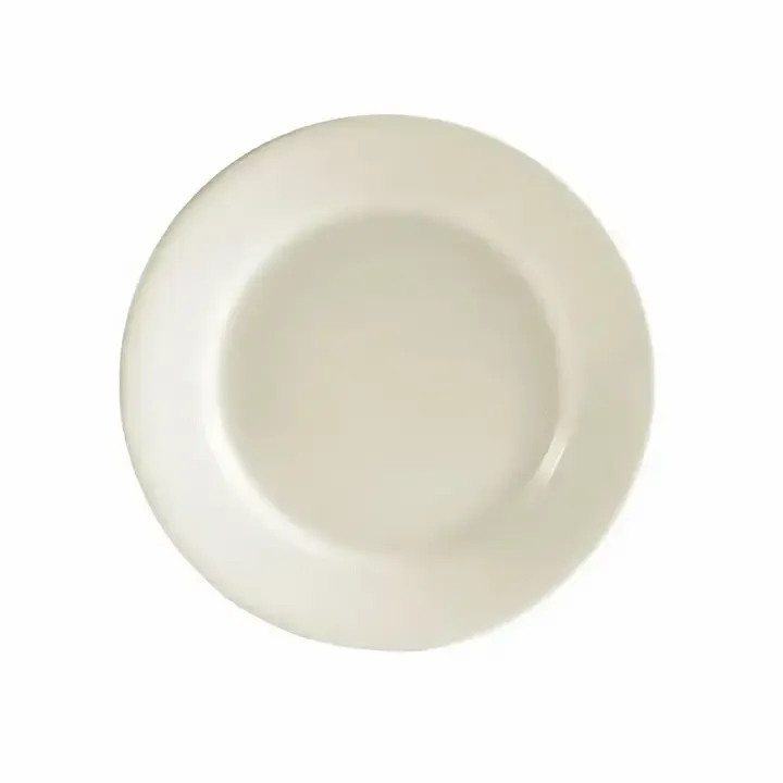 Arvesta Plate, Rolled Edge, American White, Dia. 7 1/8 In.