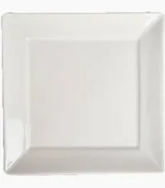 Ardous Trading Ardous Trading PLATE SQUARE 7 1/10 WHITE ROLLED EDGE