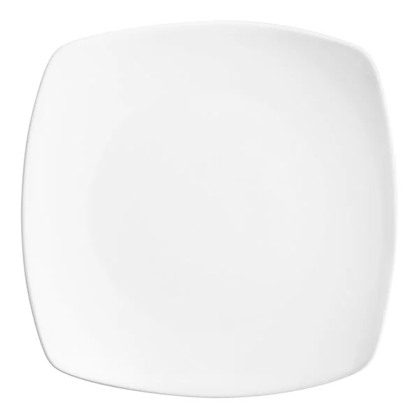 Arvesta Plate Square 7 1/4" Rolled Edge White Porcelain