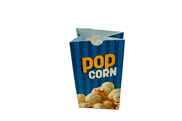 Popcorn Bag, 1LB, 3.5" x 2" x 8", Paper, Printed, (1000/Case), California Paper 1POPCORN