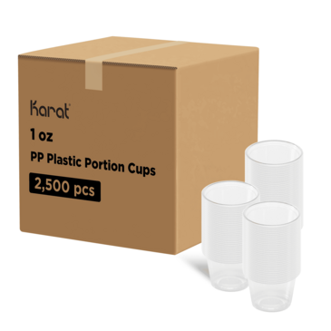 Portion Cup, 1 oz, Translucent, Polypropylene, (2500/Case), Karat FP-P100TALL-PP