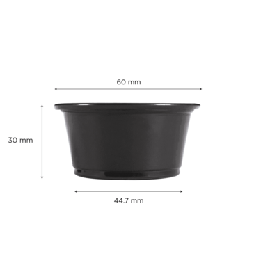 Portion Cup, 2 oz, Black, Polypropylene, (2500/Case), Karat FP-P200-PPB