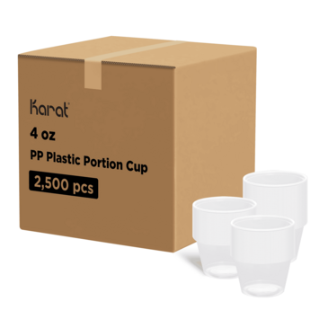 LOLLICUP Portion Cup, 4 oz, Translucent, Polypropylene, (2500/Case), Karat FP-P400-PP