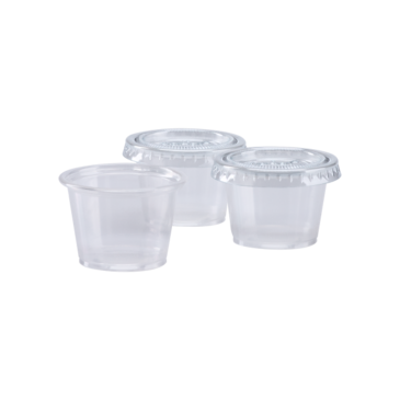 Portion Cup Lid, 0.75 oz, Clear, Plastic, Karat FP-PL075-PET