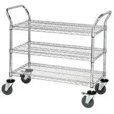 Quantum Food Service WRC-1836-3 Cart, Bussing Utility Transport, Metal Wire