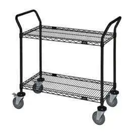 Quantum Food Service WRC-1836BK-2 Cart, Bussing Utility Transport, Metal Wire