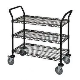 Quantum Food Service WRC-1836BK-3 Cart, Bussing Utility Transport, Metal Wire