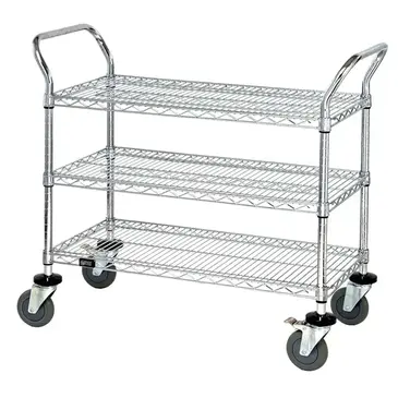 Quantum Food Service WRC-1836P-3 Cart, Bussing Utility Transport, Metal Wire