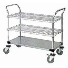 Quantum Food Service WRC-2442-3CG Cart, Bussing Utility Transport, Metal Wire