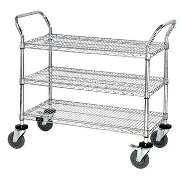 Quantum Food Service WRSC-1842-3 Cart, Bussing Utility Transport, Metal Wire