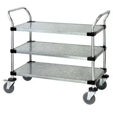 Quantum Food Service WRSC-2448SS-3S Cart, Bussing Utility Transport, Metal Wire