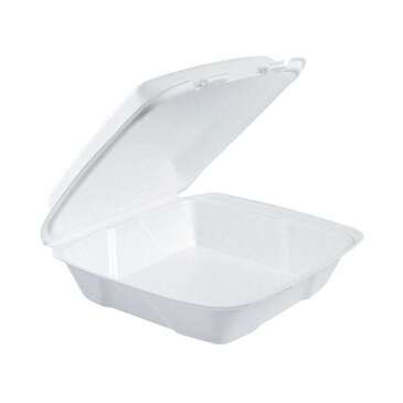 REYMA USA Hinged Container, 9" x 9", White, Foam, (200/Case), Reyma HC991