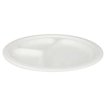 REYMA USA Plate, 10", White, Foam, 3-Compartment, Reyma USA PFR103FB