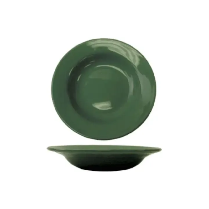 WORLDCRISA (WORLD TABLEWARE) Rim Soup Bowl, 12 Oz, 8-3/4" Dia, Marg Green