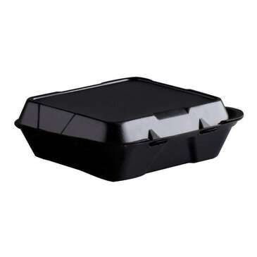 RJ Schinner Hinged Container, 9" x 9", Black, Foam, (100/Pack), Genpak SN200BK