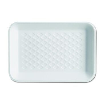 RJ Schinner Food Tray, 8.25" x 5.75", White, Foam, (500/Case), Genpak W1002S