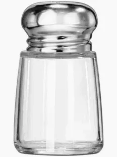 Ardous Trading Ardous Trading SALT/PEPPER SHAKER GLASS 2 OZ PANELED/MUSHROOM