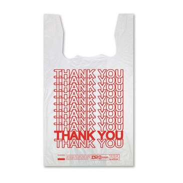 SAM'S CLUB  T-shirt bags, 22"x11.5", Red "Thank You", Plastic, (1000/Case) Sam's TS1000