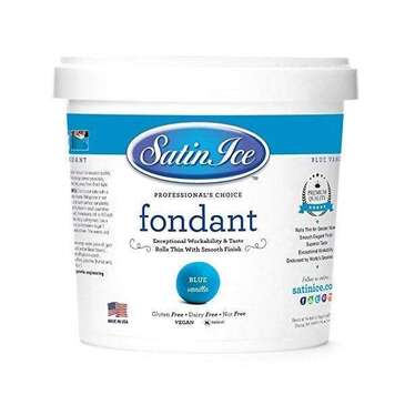 SATIN FINE FOODS Rolled Fondant, Blue, Vanilla, 5 lb., Satin Ice 10015