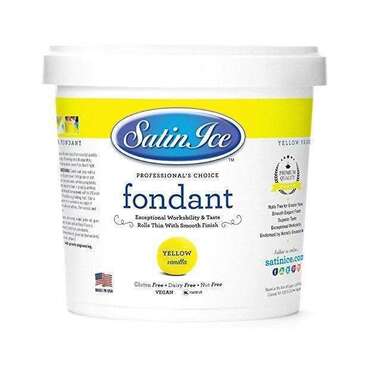 SATIN FINE FOODS Rolled Fondant, Yellow, Vanilla, 5 lb., Satin Ice 10017