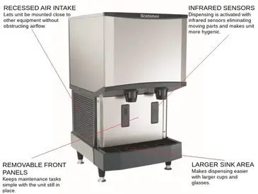 Scotsman HID525A-1 Ice Maker Dispenser, Nugget-Style