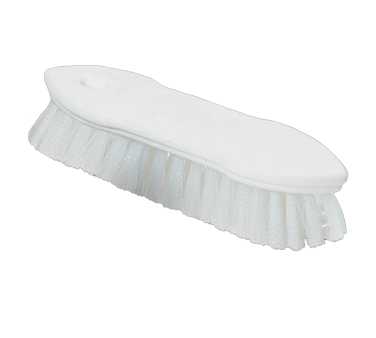Carlisle Carlisle Scrub Brush, 8" Plastic Block, Pointed End, White Bristles (Sold Per Each) Carlisle 4549402