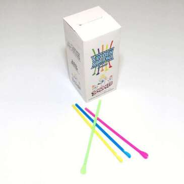 SNOWIE LLC Spoon Straws, 8", Neon, 200/Box, Unwrapped, Snowie SS200-NE