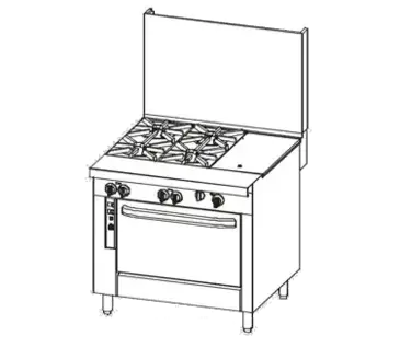 Southbend P36A-BBG Range, 36" Heavy Duty, Gas