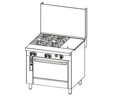 Southbend P36D-BTT Range, 36" Heavy Duty, Gas