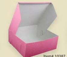 SOUTHERN CHAMPION TRAY, LP Bakery Box, 12" x 12" x 5", Pink, High Quality Paper, (100/Case), Evergreen Packaging BX6400