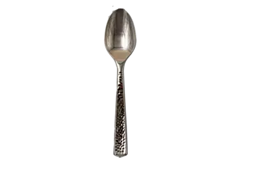 Spoon, 7", Silver, Plastic, Hammer Look, (600/Case), Sabert CMSH600