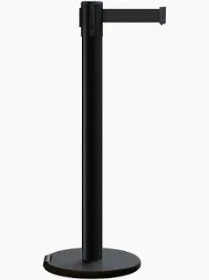 Ardous Trading Ardous Trading Stanchion, H 3 ft., Retractor L 6 ft., Black.