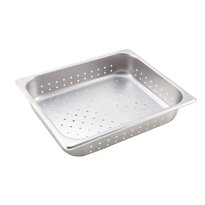 Arvesta Steam Table Pan, Half Size, 2 1/2" Deep, 25 Gauge, Perforated