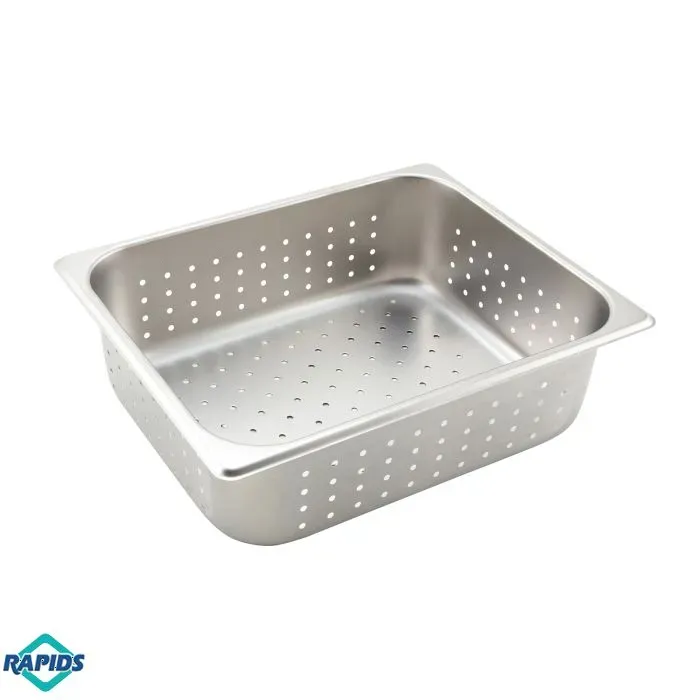 Arvesta Steam Table Pan. Half Size, 4" Deep, 25 Gauge, Perforated