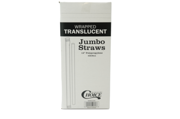 CLARK WHOLESALE Straw, 12" Jumbo, Clear, Wrapped, (2000/Case), Choice 485WJ12TN