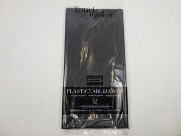 CONVERTING Table Cover, 54" x 108", Black, Plastic, Creative Converting 01-290