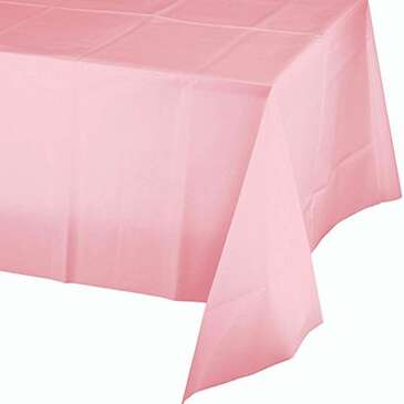 CONVERTING Table Cover, 54" x 108", Classic Pink, Plastic, Creative Converting 014016