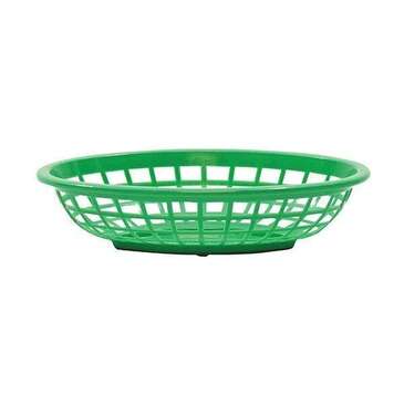 Tablecraft Products Side Order Basket, 7-3/4" x 5-1/2" x 1-7/8", Green, Polyethylene, Oval, TableCraft 1071G