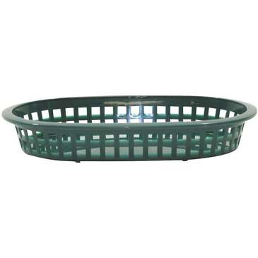 Tablecraft Products A La Carte Platter Basket, 8-1/2" x 6" x 1-1/2", Forest Green, Polypropylene, Oval, TableCraft 1073FG