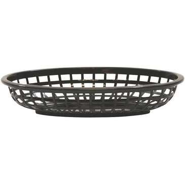 Tablecraft Products Basket, 9-3/8" x 6" x 1-7/8", Black, Polyethylene, Oval, TableCraft 1074BK