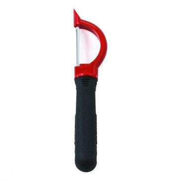 Tablecraft Products Peeler, Black/Red, Santoprene Handle, Stainless Steel Blade, Tablecraft E5601